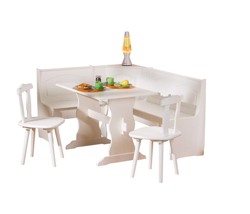 AlpenHome Wamsutter Corner Dining Set with 2 Chairs and Storage Bench